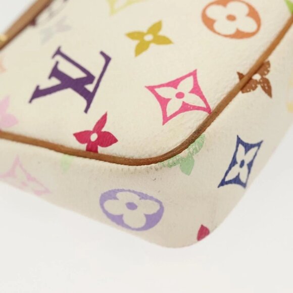 LOUIS VUITTON Monogram Multicolor Pochette Pouch White M92649 LV Auth 140354 - Picture 5 of 16
